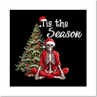 Tis the Season, Funny Christmas Skeleton Santa Posters and Art